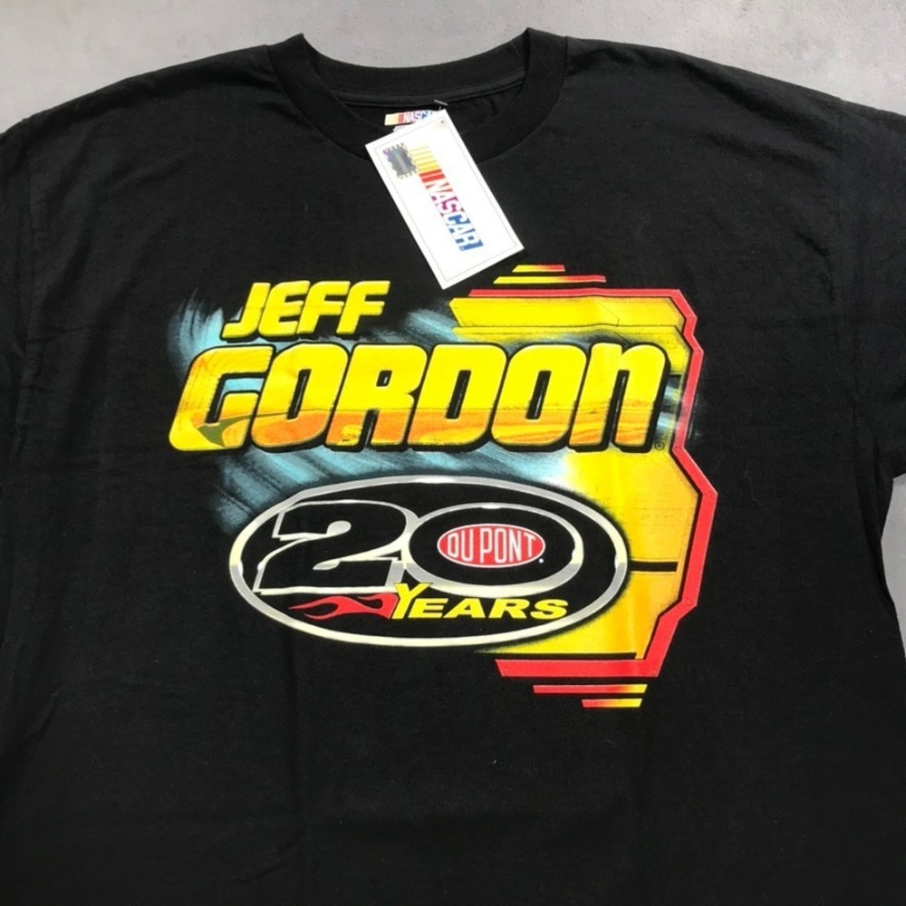 Jef Gordon NASCAR Racing Shirt Men's Extra Large Black 2012 DuPont 20 Years NEW